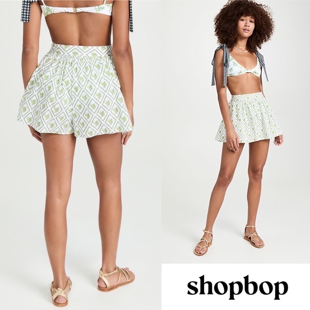 Caroline Constas Shorts Teagan Flora Beach Mini White Diamond Palm S NWT - Picture 7 of 7